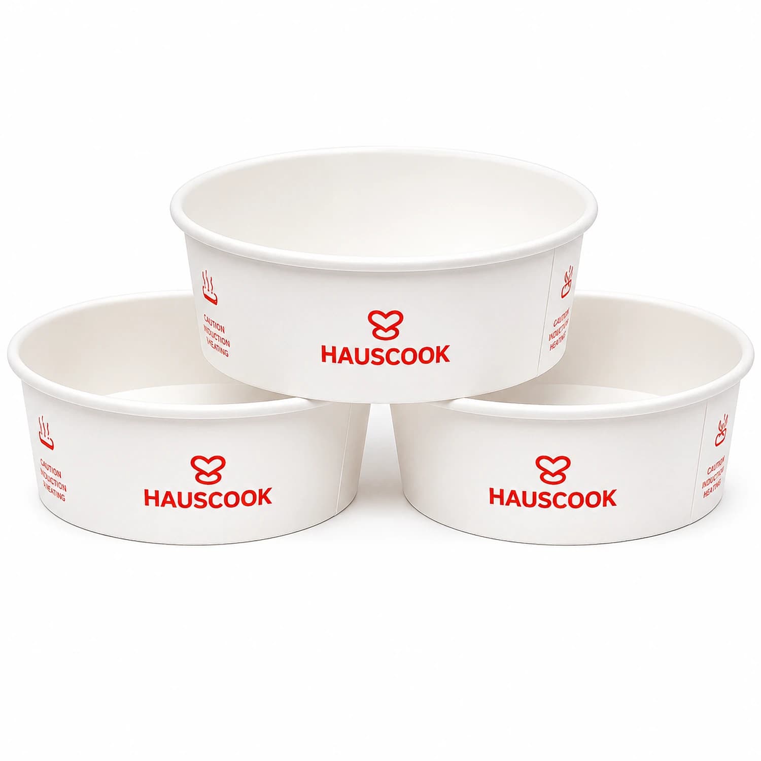 Induktionsfähige Papierschalen mit Hauscook Logo (300 Stk.)